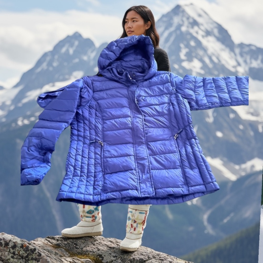 32 Degrees Blue Hooded Puffer Jacket